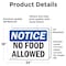 Signmission No Food Allowed, 24 in W x Rectangle, Vinyl Decal OS-2PACK-NS-D-1824-L-14557 - alternate 6